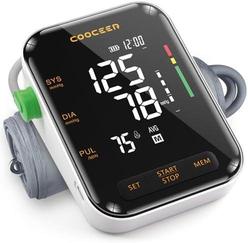 Automatic Blood Pressure Monitor: X8 Digital Blood Pressure Machine Upper arm for Home use with Adjustable BP Cuff(8.7-16.5") - Large Backlit Display (Black)