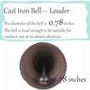 Large Hand Bell, 7.08" H Cast Iron Call Bell with Wooden Handle, Super Loud Hand Bell for Weddings, School Classroom Service and Church