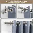 Window Curtain Rods 72 to 144 Inches, 1 Inch Heavy Duty Modern Decorative Telescoping Drapery Rod with Solid Aluminium Alloy Brackets and Square Finials, Length Adjustable, Brushed Nickel