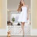 CutOut Design 16" Short Dog Gate for Small Dogs, Foldable Retractable Puppy Gate Indoor  Freestanding Lightweight Pet Barrier for Doorways, Stairs, Hallways (Extends to 35", White)