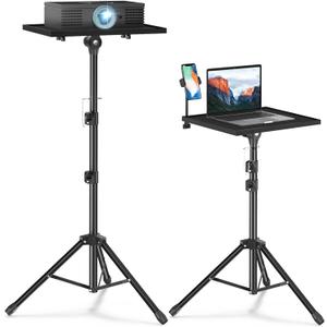 Projector Stand Tripod - Laptop Tripod Projector Stand Adjustable Height 22 to 47 Inch, Projector Tripod Stand, Tripod for Porjector, Projector Stand for Outdoor Movies (Black)