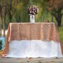 JYFLZQ Rose Gold Sequin Tablecloth - 50" x 80" Rectangular Sparkly Glitter Table Cover Overlay, Perfect for Wedding, Birthday Party, Baby & Bridal Shower