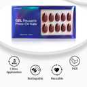 Soft Gel Red Press on Nails Almond - Christmas Short Nails with Glossy French Tips in a Matte Finish, Stick on Nails with Glue in 16 Sizes - 32 Reusable Fake Nails for Women, Ancora