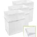 13 Gallon Multi-Liner Disposable Trash Cans (3-Pack) with Fitted Trash Bags - Reusable Garbage and Recycling Bins for Parties, Events, and More (White - 17" Height x 13.5" Width x 10" Depth)