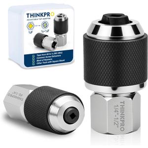 Ratcheting Tap Socket Set 2pcs with Adjustable Jaws, Hex Drive & 3/8" Drive Dual Drive, Tap Holder for Tight Spaces, Compatible with Taps, Reamers, Screw Extractors (#6-1/2")​,Cr-Mo Steel