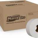 Marcal Pro 2-Ply Jumbo Toilet Paper Rolls, 3.3" x 1000', Big Roll Toilet Paper for Office & Commercial Restrooms, Pack of 12 (5216)