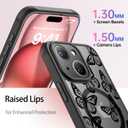 SEXYMOM Magnetic for iPhone 15 Case - Wireless Charging Compatible,Military Drop Tested Cover,Cute Floral Design for Women and Girls,Slim Fit Translucent Matte Phone Case - Little Butterfly