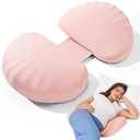 Tinkerz Pregnancy Pillow for Sleeping Memory Foam Pillow for Side Sleeper, Maternity Pillow Support for Back, Belly, Hips for Pregnant Women (Grey)