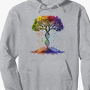LGBTQ Rainbow Life Tree Art Tree Gift Summer DNA Pullover Hoodie Small