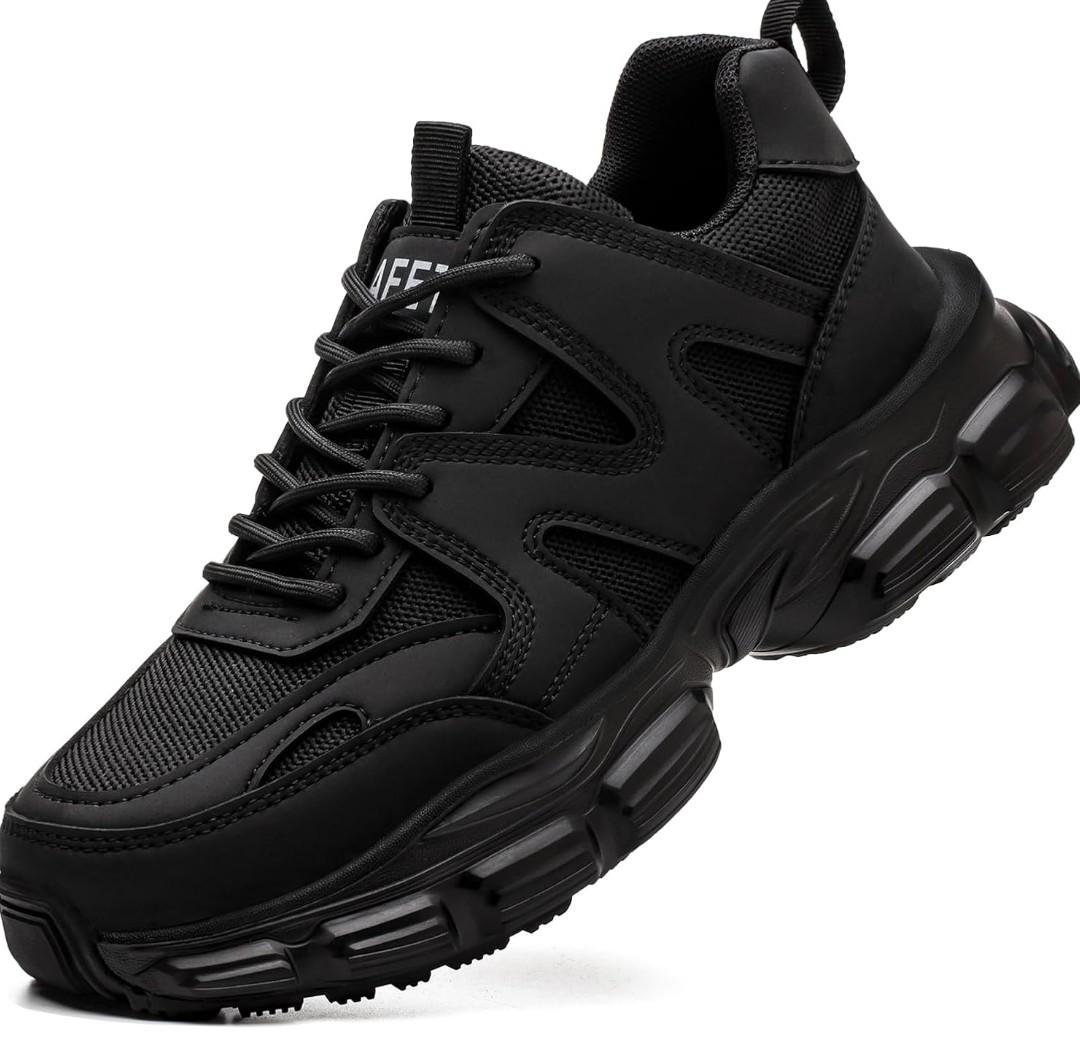 Hogent Steel Toe Shoes for Women Men Wide Non Slip Composite Work Sneakers Indestructible Comfortable Safety Tennis Shoes Lightweight Breathable Construction Sneakers Puncture Proof Ergonomic Desig 43
