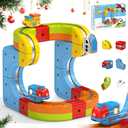 Flexible Magnetic DIY Electric Train Track Set for Toddlers 3+, 18 PCS Anti-Jam Magnetic Tracks, USB-Powered STEM Educational Toy Gift