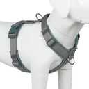 Plutus Pet No Pull Dog Harness, Adjustable Nylon Harness with Soft Padding, Reflective and Heavy Duty Dog Harness for Small, Medium, Large Dogs(Gray, XS)