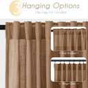 Brown Curtains for Living Room Back Tab Modern Farmhouse Semi Sheer Curtains 96 inches Long 2 Panels Set Muted Neutral Window Curtain for Dining Room Bedroom 52x96