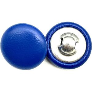 20PC Royal Blue Leather Covered Sewing Buttons with Metal Shank,Leather Buttons for Clothes,Dress,Suits,DIY Projects,Sewing Accessories15mm