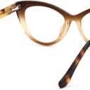 Zeelool Stylish Cat Eye Glasses Frame for Women with Non-prescription Clear Lens ZJGA357815 (Zjga357815-03 Dark-brown)