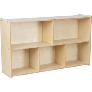 Classroom Storage Shelves, 5-Cubby Storage Unit, Birch Plywood Montessori Toy Shelf for Classroom, Preschool, Playroom - 27" Height