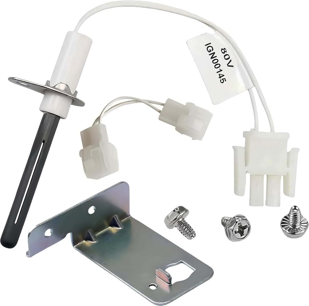 80 Volt Silicon Nitride Igniter， IGN00145 Furnace Ignitors For Furnace Igniters Compatible with Trane IGN145, 768A815 Hot Surface Ignitor Kit With Mounting Screws White