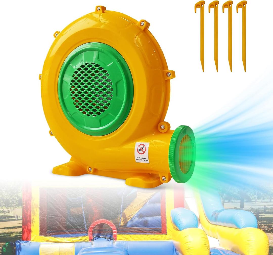 Blower for Bounce House - 550W Bounce House Blower, Portable and Powerful Air Blower for Inflatable Water Slide, Commercial Bubble House, Bouncy Castle, Inflatables Arch, Indoor & Outdoor