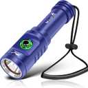 WINDFIRE TS08 Scuba Diving Flashlight, Super Bright Dive Light Rechargeable, 3 Modes Underwater Flashlight, 192 ft Depth IP68 Waterproof Aluminum Torch for Snorkeling, Caving (Blue)