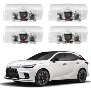 Car Door Lights Logo Projector - 4K HD Puddle Lights for Cars, No Fade Welcome Lights, Compatible with LX RX GS GX RC LS ES IS Accessories (4 Pack)