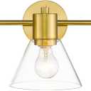 LMS Gold Bathroom Vanity Light Fixtures, 3 Light Bathroom Light Fixtures with Clear Glass Shade, LMS-108