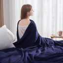 NEWCOSPLAY Knitted Dark Navy Blanket Super Soft Plush Throw for Couch Fuzzy Fluffy Microfiber Lightweight Blanket for Bed Sofa All Season Use (Dark Navy, Throw(50"x60"))