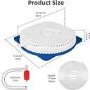 Pool Cover Pump Siphon, Automatic Above Ground Pool Water Pump, White, Round, Plastic, Siphon Mechanism, Effortless Pool Drainage