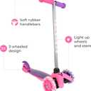 Scooter for Kids Ages 3-5 - Light Up Wheels, Extra Wide Deck, Foot Activated Break, Self Balancing Kids Toys for Boys & Girls