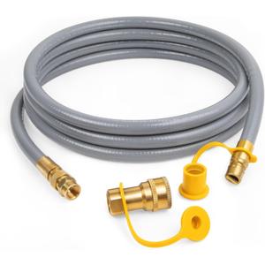 GASPRO 12 Feet 3/8" ID Natural Gas Hose, Low Pressure LPG Hose with Quick Connect, for Weber, Char-broil, Pizza Oven, Patio Heater and More
