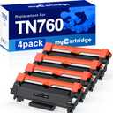 myCartridge Compatible Toner Cartridge Replacement for Brother TN760 TN730 TN-760 TN-730 Toner Use for MFC-L2710DW MFC-L2750DW HL-L2370DW Printer,4 Pack Toner TN-730/TN-760