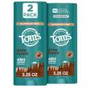 Tom’s of Maine Deep Forest Natural Deodorant for Men and Women, Aluminum Free, No Artificial Fragrances, Dyes, or Preservatives, Baking Soda Free, 48-Hour Odor Protection, 3.25 oz (2 Pack)