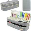 Henlisen Double-layer Hair Tools Travel Bag and Heat Resistant Mat for Revlon One-Step Hair Dryer, Volumizer, Styler, Flat Irons, Straighteners, Curling Iron, and Haircare Accessories (Gray)