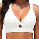 Women Underwire Bikini Top Only - Push Up Swimsuit Top Large Bust Bathing Suit Tops 2025 Supportive Swim Tops White M