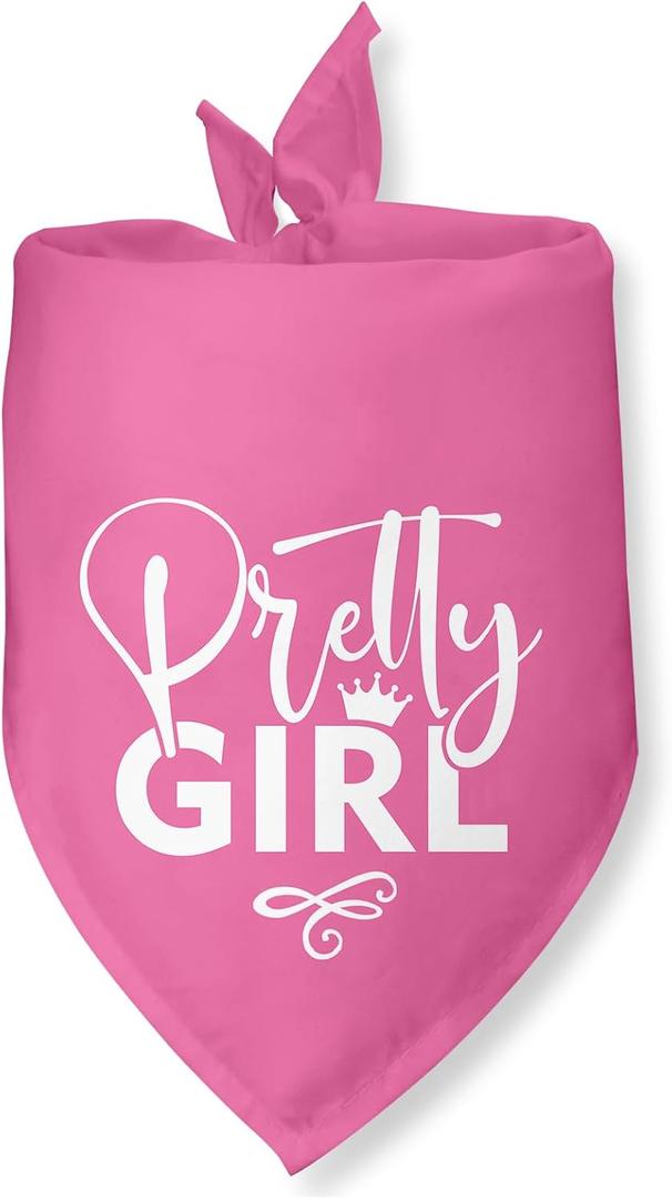 Pretty Girl Dog Bandana Dog Birthday Girl Bandana Pink Funny Gender Reveal Pet Accessories for Pet Lovers Gifts Scarf for Small Medium Dogs & Cats