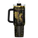 34HD Fantasy Dragon Rider 40 oz Tumbler with Handle, Bookish Reader Gift