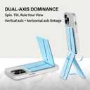 Hualele for Magsafe Wallet with Phone Tripod Stand, Magnetic Phone Wallet Stand Adjustable Leather Magnetic Card Holder Invisible Selfie Stick Tripod for iPhone 16/15/14/13/12 Series, Blue