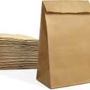 MUCHII 8 LB Paper Lunch Bags,100 Count Brown Paper Bags for Lunches, Snacks, Take Out and Small Items