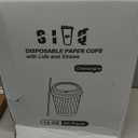 SIUQ 12 oz Coffee Cups-90 Pack Disposable Coffee Cups with Lids and Straws, Insulated Ripple Wall To Go Paper Coffee Cup for Coffee, Hot Chocolate and Hot Tea Drinks - Champagne