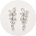 SWEETV Marquise Cubic Zirconia Bridal Earrings, Elegant Wedding Earrings for Brides Bridesmaids, Crystal Formal Drop Earrings for Women Jewelry Gifts (Silver)