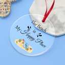 Beach Gifts for Women Christmas Ornament Beach Themed Gifts for Women Friend Beach Lover Gift Acrylic Ornament Ocean Theme Decorations Vacation Gift for Girl Teens Beach House Decor