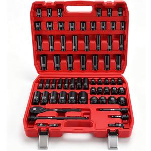 65-Piece 1/2" CR-Mo Steel Drive Impact Socket Set