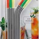 Biosmart Reusable Stainless Steels with Silicone Tips, 6 straws & 1 cleaning brush