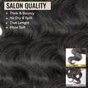 WEQUEEN Body Wave Bundles Human Hair 16A Brazilian Virgin Hair Bundles, Silky and Soft, 18 20 22 Inch Thick Weave Natural Black