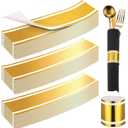 500 Pcs Gold Napkin Band Matte Gold Paper Napkin Rings Self Adhesive Disposable Napkin Rings Bulk Firm and Not Loose Wraps Bands Table Setup for Wedding Event Party Supplies