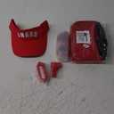 Lifeguard 6 Piece Accessories Kit - Fanny Pack First Aid Pouch w/Adjustable Waist Hip Strap, Red Sun Visor w/Adjustable Strap, Whistle & Lanyard, Red Sunglasses, Rescue Tube Float Keychain
