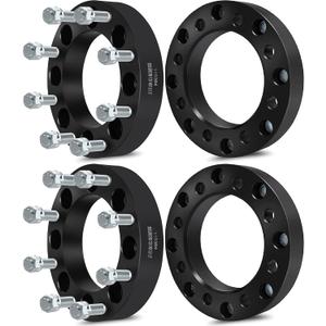 SCITOO 4PCS 8x6.5 to 8x180 Wheel Adapters 1.5 inch 14x1.5 Studs fit for 2001-2010 for Silverado 2500HD 2001-2007 for Silverado 3500 Wheel Adapters Kit 8x165.1mm to 8x180mm 130mm Center Bore 8 Lug