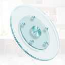 28'' Glass Lazy Susan Turntable Dining Table, 360 Large Round Serving Plate Tabletop Rotating Tray with with 6 Elegance Assist Rotating Wheels, Serving Plate Silent & Smooth Spin, (28inch/72cm)