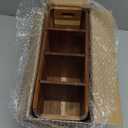 Wooden Kitchen Utensil Holder Organizer for Counter or Countertop, Large Wooden Utensil Holder for Storage Cooking and Silverware with 4 Compartment, Acacia Rustic Wood Container Extra Large