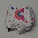 rockpapa Kids Lunch Bag for Kids with Strap, Waterproof, Stain & Oil-Resistant, Insulated LunchBag, Reusable Lunch Tote Bag Holds Lunch Box, Water Bottle & Snacks for School (White Rainbow)