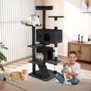 FDW | 54" Cat Tree Tower | Grey | Multi-Level Indoor Activity Center